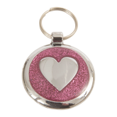 Luxury Glitter Pretty Pink Heart Designer Dog Tag Shimmer Range | Pet ID Tags